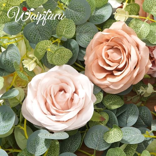 Waipfaru 6Ft Fall Garland Decor, 2 Pack Eucalyptus Flower Garland for Table - Image 4