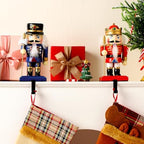 Cinnvoice 2 Pcs Wooden Nutcracker Soldier Christmas Stocking Hangers - Image 3