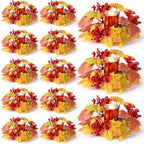 Umigy 12 Set Fall Candle Holders Glass Votive, Maple Leaf, Dark Color by Umigy