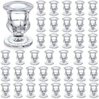 Clear Glass Candlestick Holders Taper Candle Holder Bulk 2.5 Inch Candle Stick Holder for Table Centerpiece Mantel Wedding Housewarming Gift Rustic Vintage Valentines Dinning Decoration by Foaincore