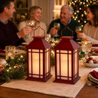 Bdor 13 Inch Christmas Outdoor Decorative Lanterns with Candle Timer 2 Pack - Image 7