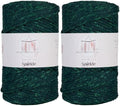 Makromecity Sparkle 2 Skeins of Polypropylene Macrame Cord 3mm x 131 Yards (394 feet) Premium Polyester Macrame Cord for Macrame Art & Crafts for Wall Hangings, Bags, Underplate, Rug by Makromecity