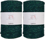 Makromecity Sparkle 2 Skeins of Polypropylene Macrame Cord 3mm x 131 Yards (394 feet) Premium Polyester Macrame Cord for Macrame Art & Crafts for Wall Hangings, Bags, Underplate, Rug by Makromecity