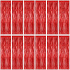 ZATAYE 12 Pack Red Valentines Christmas Foil Curtain Streamer Decorations by ZATAYE