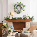 Valery Madelyn 24" Hydrangeas Spring Summer Wreaths for Front Door - Image 5