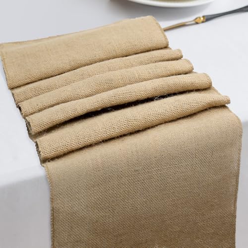 13 Pack Natural Burlap Table Runners 12" x 71" Inch Long, Rustic Jute Fabric Vintage Wedding Decorations, Brown Party Runner, Farmhouse Dinner Table Runner for Home Party Seasonal Event Decoration - Image 3