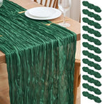 Asee'm Emerald Green Cheesecloth Table Runner Christmas Fall Rustic 10FT by Aseem