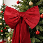 Large Velvet Bow 75x23 Inch Oversized Christmas Tree Topper (Red) - Image 4