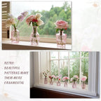 Pink Glass Bud Vase Set of 22, Small Vases for Flowers, Clear Glass Vases for Centerpieces, Mini Bud Vases in Bulk Rustic Wedding Decorations, Centerpieces, Vintage Look Home Table Flower Decor - Image 7