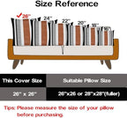 Decorative Striped Throw Pillow Cover 26x26 Inch Black White & Brown - Image 4