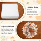 Fall Teardrop Swag Wreath, 3 Pack, 22" Artificial Pumpkin - Image 6