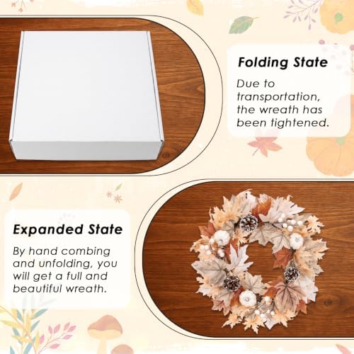 Fall Teardrop Swag Wreath, 3 Pack, 22" Artificial Pumpkin - Image 6