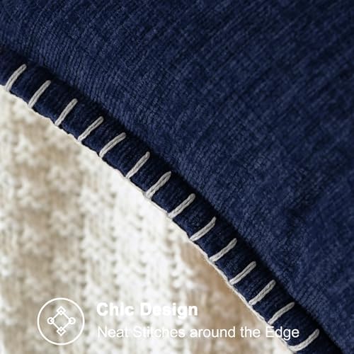 CaliTime Decorative Couch Throw Pillow Covers 26 X 26 Inches Navy Blue - Image 3