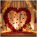 6.5x6.5ft Happy Valentine's Day Backdrops for Photoshoot Romantic Red Rose Heart Shape Flower Curtain Backdrop Decorations for Propose Anniversary Party Supplies Decor Baby Shower Photo Props by Baocicco