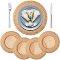4 Pack Woven Round Rattan Chargers 13 Inch, Natural by Unknown