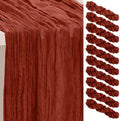 10 Pack Terracotta 35x120 Inch Cheesecloth Table Runner by SuBleer