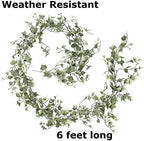 Variegated Weather‑Resistant Needlepoint Ivy Garland – 6 ft Faux Greenery - Image 2