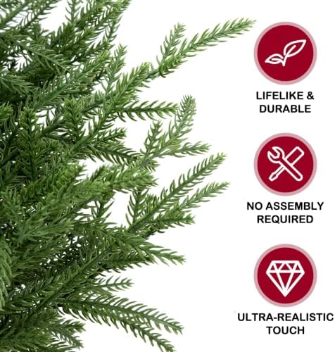 2FT Artificial Norfolk Pine Christmas Tree, Small Unlit Potted - Image 4