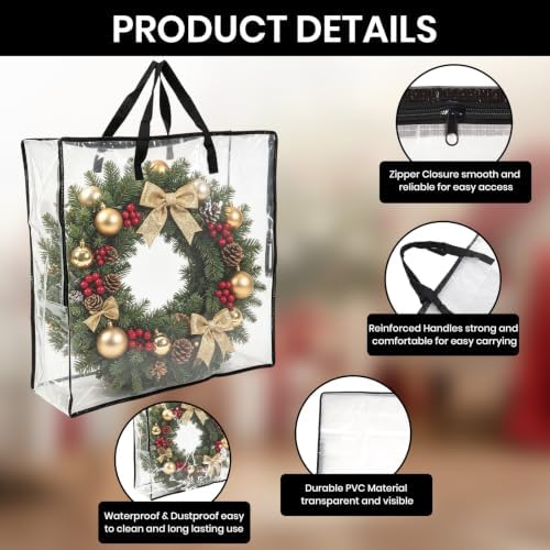 26 Inch Wreath Storage Bag, Wreath Storage Container for 24 to 30 Inch - Image 2
