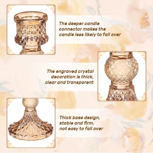 Mumufy 24 Pcs Gold Taper Candlestick Holders with Flameless Candles - Image 5
