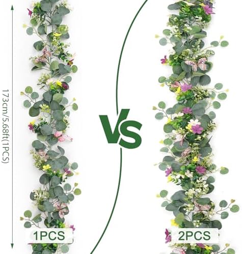 Flower Garland Artificial Daisy Garlands Floral Vines 3D Butterfly - Image 3