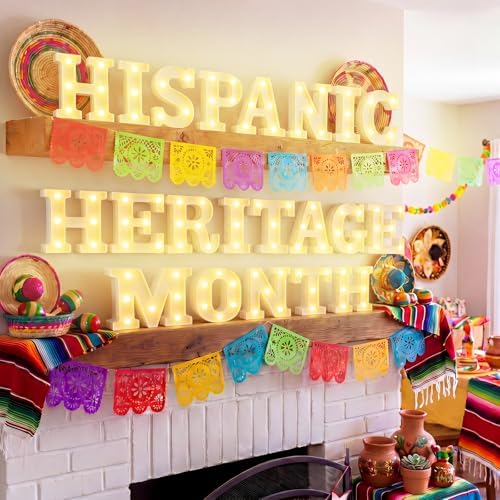 Aurelema 21 Pcs Hispanic Heritage Month Decorations LED Letter Lights Sign - Image 4
