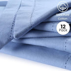 Hemstitch Cloth Dinner Napkins Cotton Set of 12 - Soft Durable Washable - Ideal for Farmhouse Parties Wedding Christmas Easter - Perfect Everyday Use Table Cloth Napkins 18x18 Light Blue - Image 2
