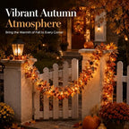 6ft/10ft Maple Leaf Fall Garland with Lights in/Outdoor (2-6ft, BAT) - Image 6