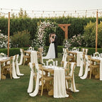 MDS Pack of 10 | Ivory | 10ft Chiffon Table Runner 29x120 Inches Long Romantic Rustic Sheer Gauze Runner for Wedding Bridal Shower Birthday Banquets Engagement Spring Easter Boho Decorations - Image 2