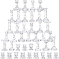 Mumufy 40 Pcs Glass Taper Crystal Candle Holders,Classic,Clear by Mumufy