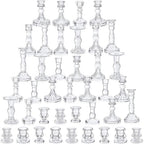 Mumufy 40 Pcs Glass Taper Crystal Candle Holders,Classic,Clear by Mumufy