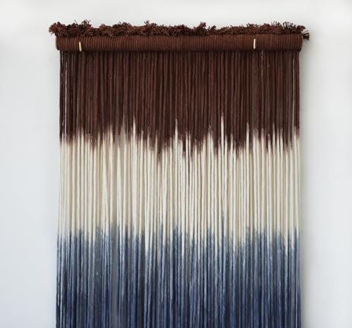 Macrame Wall Hanging Dip-Dye Wall Decor 15''W*39''L Boho Handmade Fiber Wall Art Decor for Nursery Bedroom Living Room - Image 7