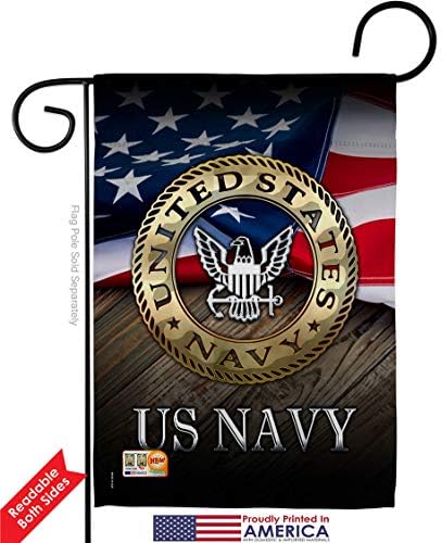 US Navy Garden Flag - 2pcs Pack Armed Forces USN Seabee United State American Military Veteran Retire Official - House Decoration Banner Small Yard Double-Sided Made in USA, Garden Flag 13"x 18.5" - Image 2
