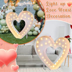 Maxcheck 4FT Marquee Large Light up Decoration, Balloon Frame with Bulb Light String Foam Marquee Signs for Valentine's Eid Birthday Engagement Baby Shower Party Decorations(Heart) - Image 4