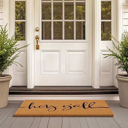 Barnyard Designs Natural Coco Coir Non-Slip Doormat (24x36, Y'all) - Image 2
