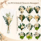 12/24PCS Handmade Dried Flower Bouquet Natural Dried Wildflowers - Image 2