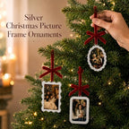 Fumete 9 Pcs Silver Christmas Picture Frame Ornaments 2.5 x 3.5 Inch - Image 5