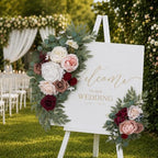 Artificial Wedding Arch Flowers Floral Swag Welcome Sign Ceremony Decor - Image 6