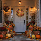 Valery Madelyn 24'' Collapsible Pre-Lit Fruits Fall Wreath for Front Door - Image 5