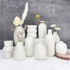 White Vases Set of 10, Small Ceramic Flower Vases Bulk Bud Vases for Wedding Table Centerpieces Decor Pampas Grass Modern Boho Home Party Decor DIY Gift by XunsigaPremiumGlassware
