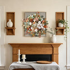 WANNA-CUL 24 Inch Farmhouse Fall Wreath for Front Door with White Pumpkin - Image 3