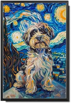 Metal Sign Tin Sign Vintage Wall Art Havanese Starry Night Havanese Fluffy Havanese in A Celestial Sky for Home Pet Area and Seasonal Displays Waterproof Aluminum 6×8 Inches with Metal Frame by YmyooForTinSign