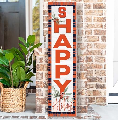 KH Sports Fan Syracuse Orange Holiday Porch Leaner, 11x46 Inches, Orange Outdoor Christmas Sign; Display Holiday Cheer with This Syracuse Orange Christmas Sign - Image 2