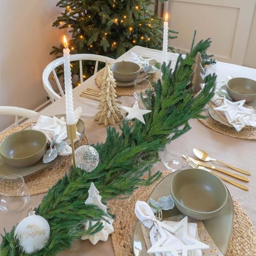 Hananona 4Pcs 6FT Christmas Garlands, Real Touch Norfolk Pine Garland - Image 6