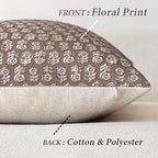 Foindtower Long Floral Print Lumbar Throw Pillow Covers 14×36 Inch,Brown - Image 2