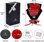 EIGHTOWN Roses Bouquet Artificial Flower - Preserved Red Rose Flowers with Love Necklace for Her - Unique Gifts Valentine's Day, Mother's Day, Thanksgiving, Birthday, Anniversary - Image 5