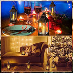 Hoolerry 24set Mini Lantern with LED Candle Halloween Wedding Decor, Rustic - Image 4
