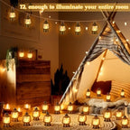 Ferraycle 72 Pcs Mini Lanterns Bulk 4 Inch Black Lamp Table Centerpieces - Image 3