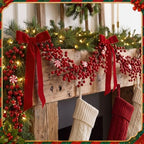Thiccywoov 6 ft Christmas Candy Cane Garland for Mantel，Red and White - Image 4
