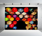 BELECO 12x10ft Fabric Colorful Lanterns Backdrop Asian Vietnam Chinese Lanterns Background Chinese Lunar New Year Spring Festival Party Decorations Holiday Portrait Photoshoot Studio Props - Image 3